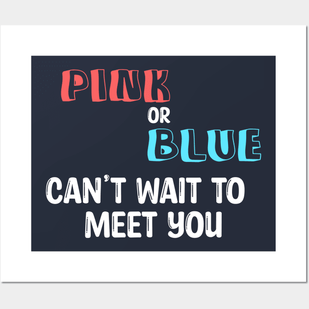 Pink or Blue can't wait to meet you Wall Art by hilu